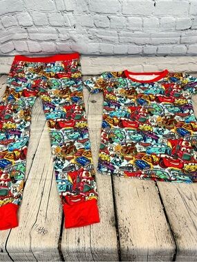 Showstoppers Bamboo Car Pattern Short Sleeve Pattern Pajama Set